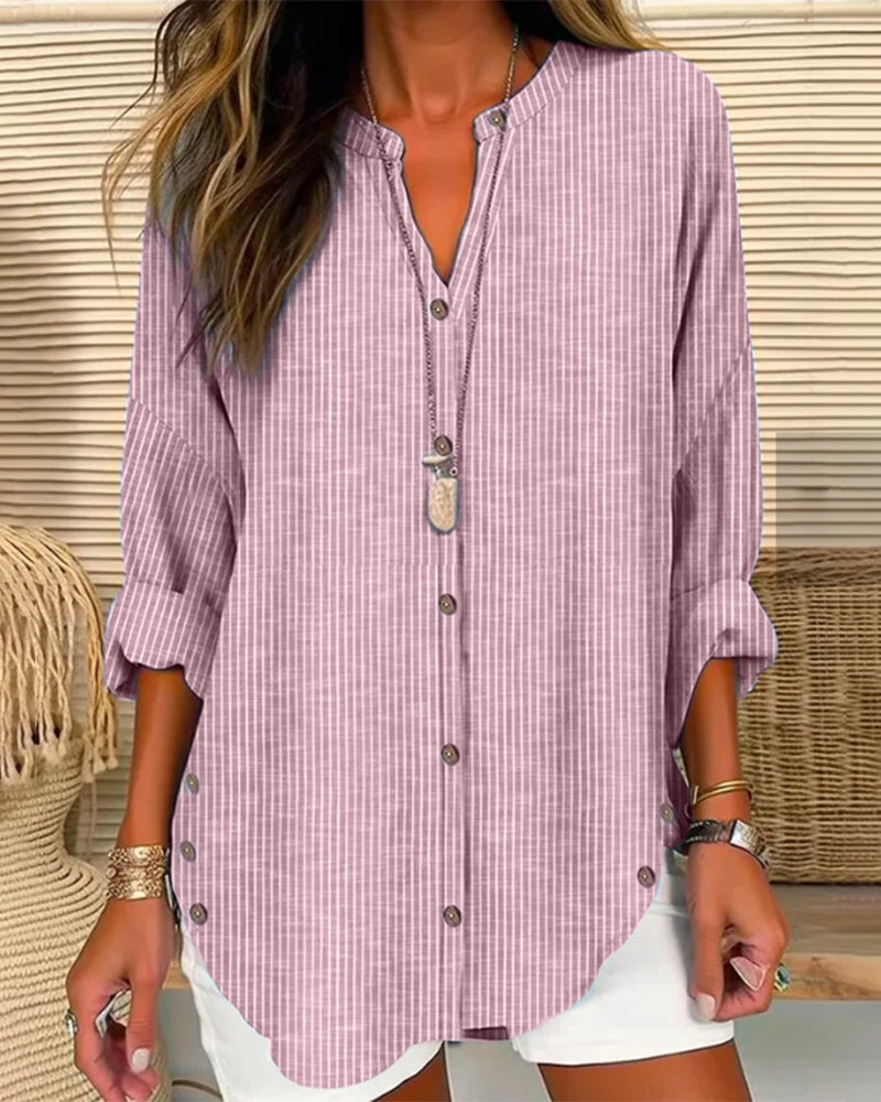 Felixia – V-neck top with stripes