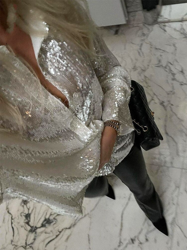 GlitteryDress | Summer 2025 Oversized Shirt for Women