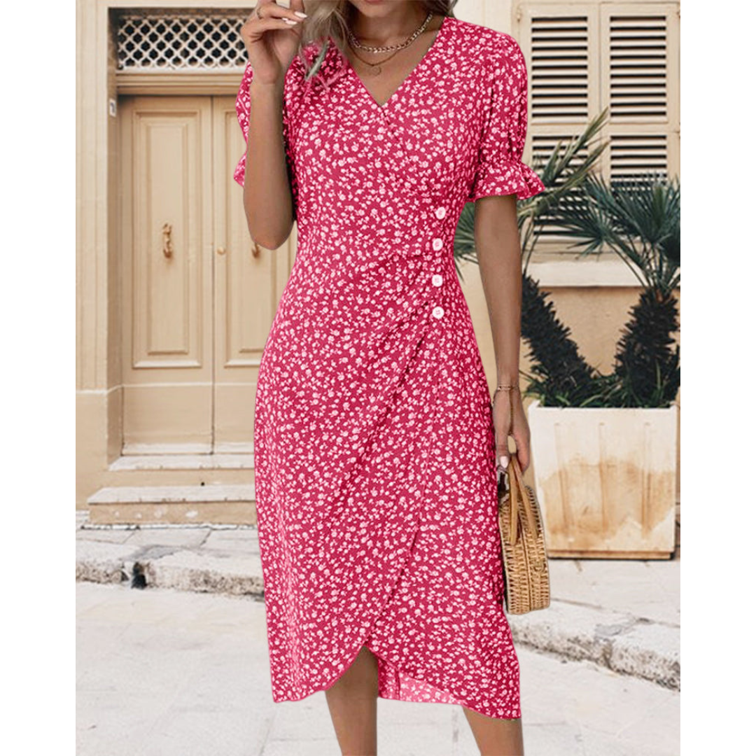 MIYAH | BUTTON WRAP DRESS