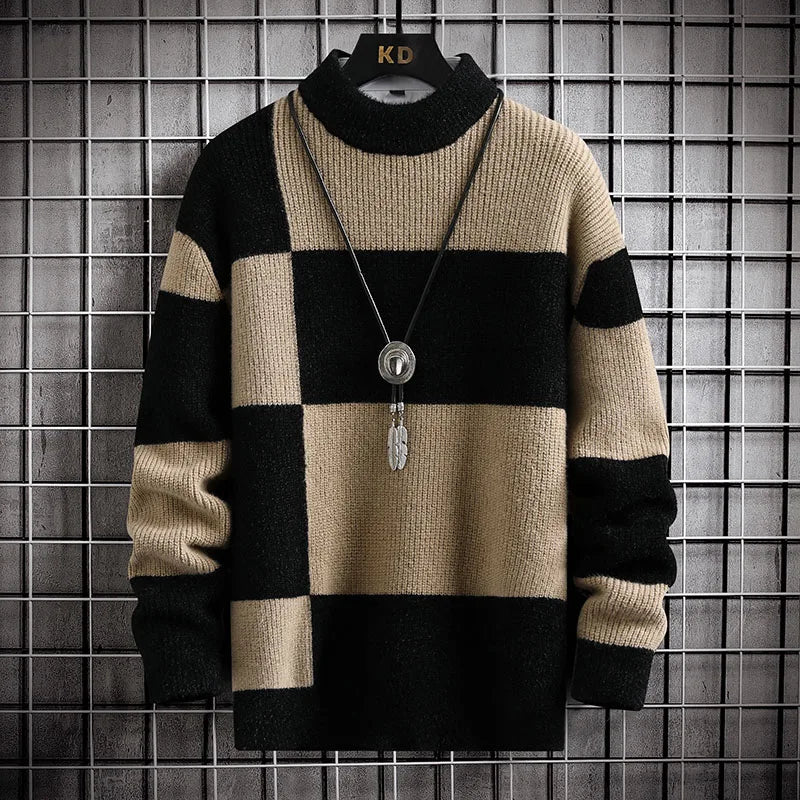 Oscar Color Patch Sweater - Fashionable Knitted Sweater