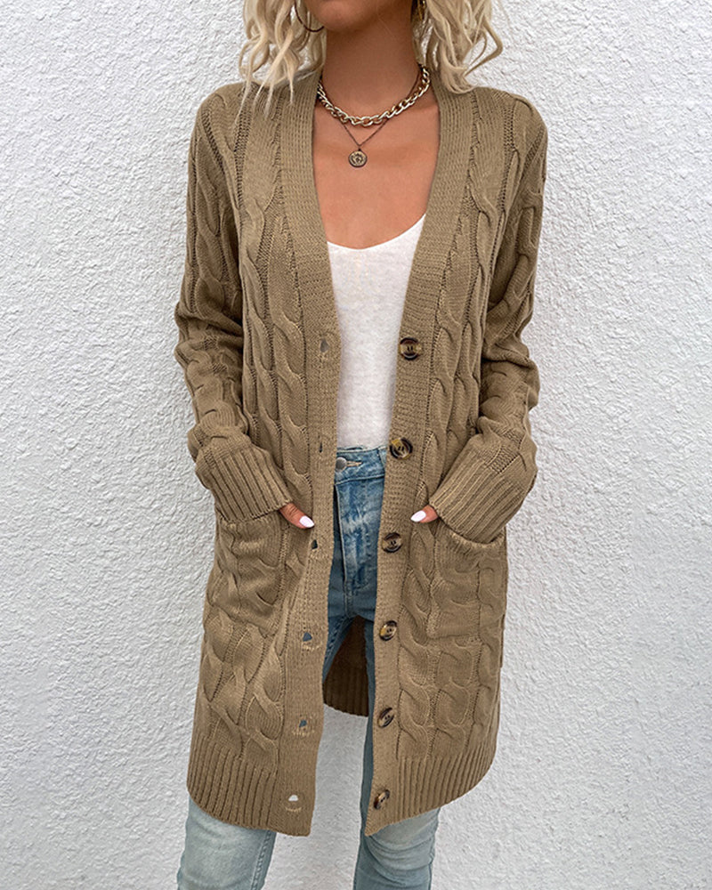 Anna - Long sleeve cardigan in a solid color