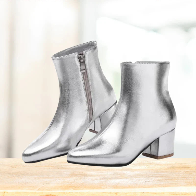 Stylish Silver Ankle Boots for Women