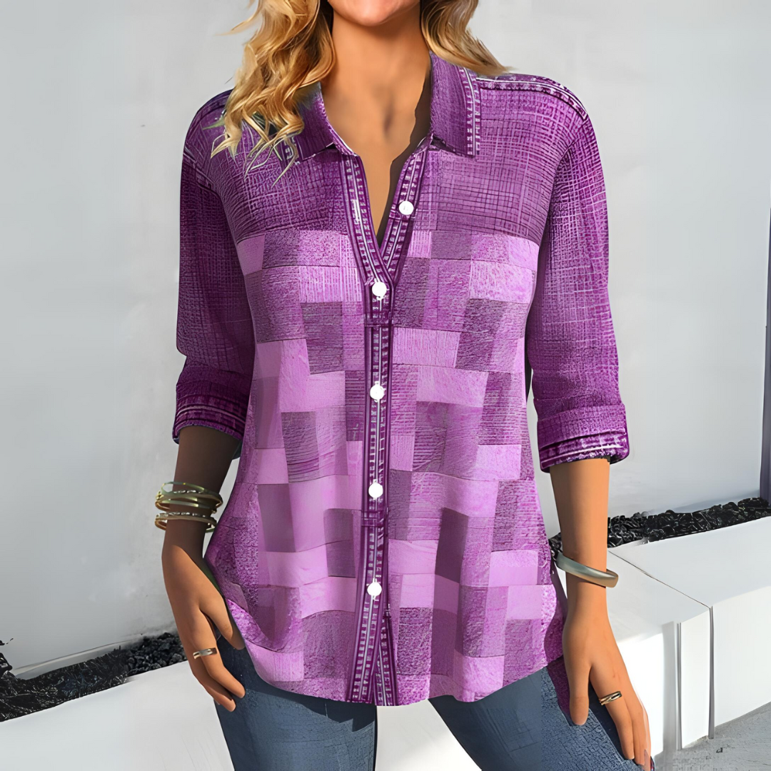 Chathurika | Casual Checked Blouse for Women - Trendy & Comfortable
