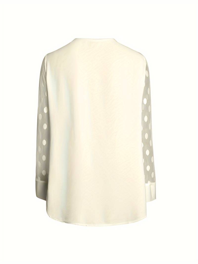 Samantha – Elegant long-sleeve top with pleated neckline