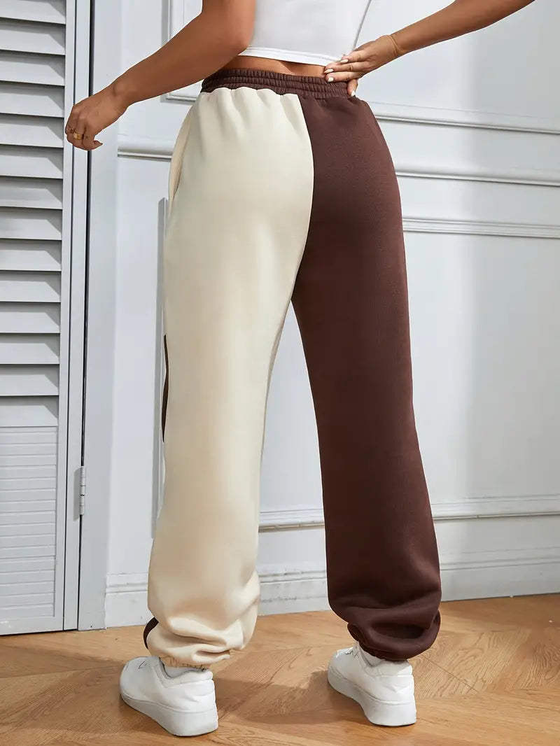 Billie - Color Block Loose Jogger Pants with Drawstring