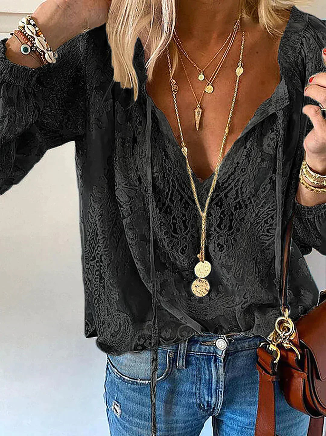 Women's Lace Blouse for Spring 2025 - Exclusive - Elodie