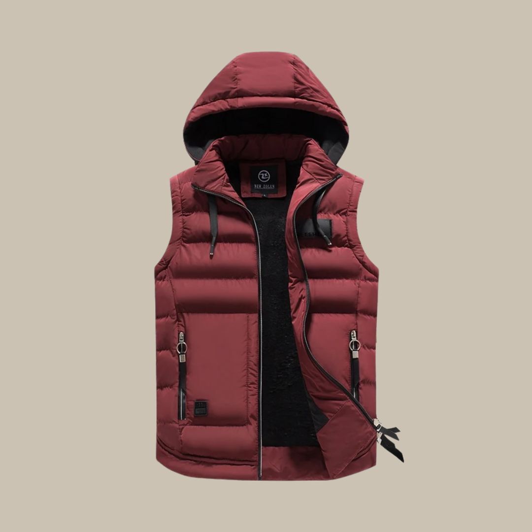 Anthony - Stylish warm hooded vest for men