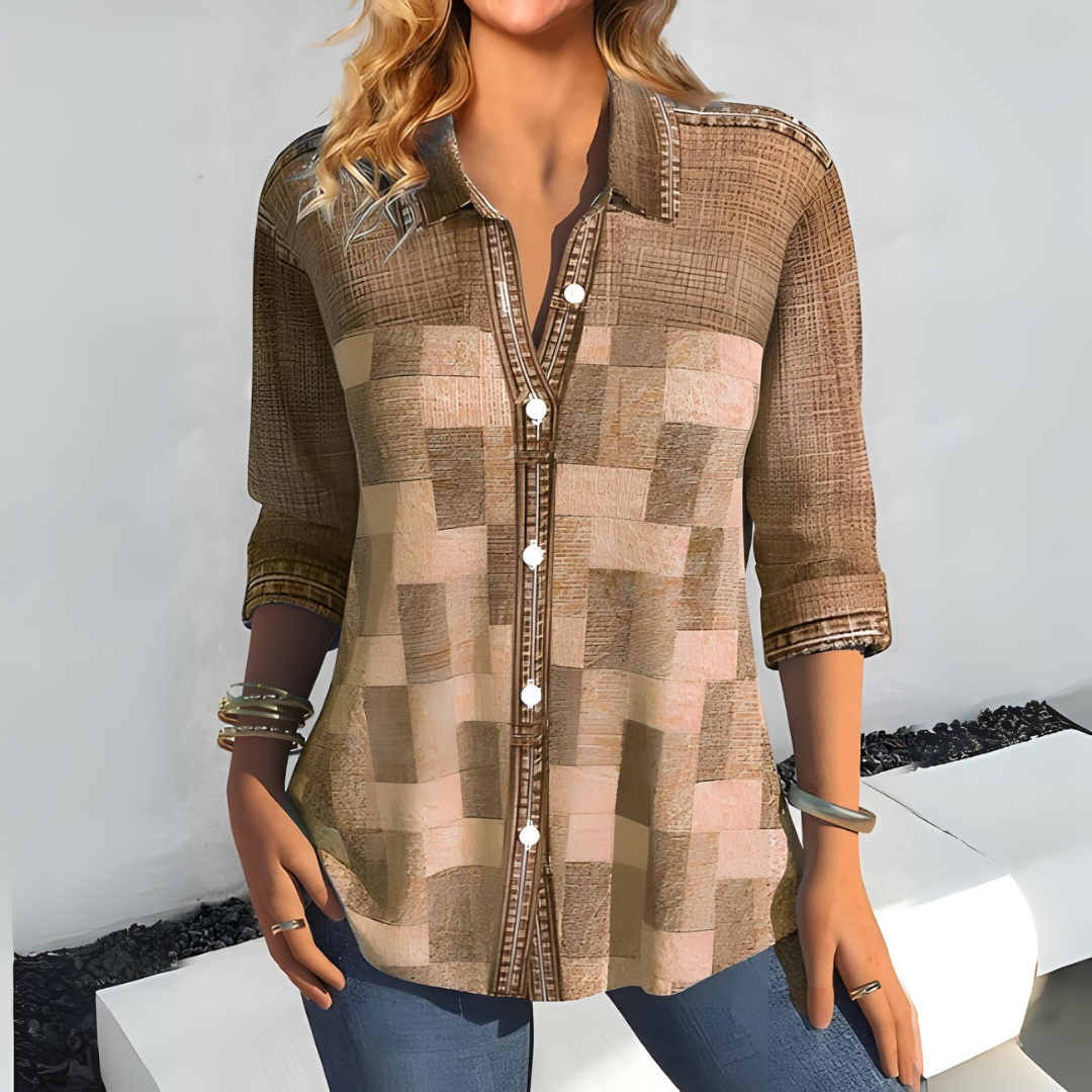 Chathurika | Casual Checked Blouse for Women - Trendy & Comfortable