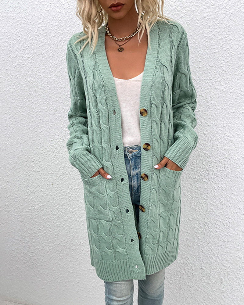 Anna - Long sleeve cardigan in a solid color