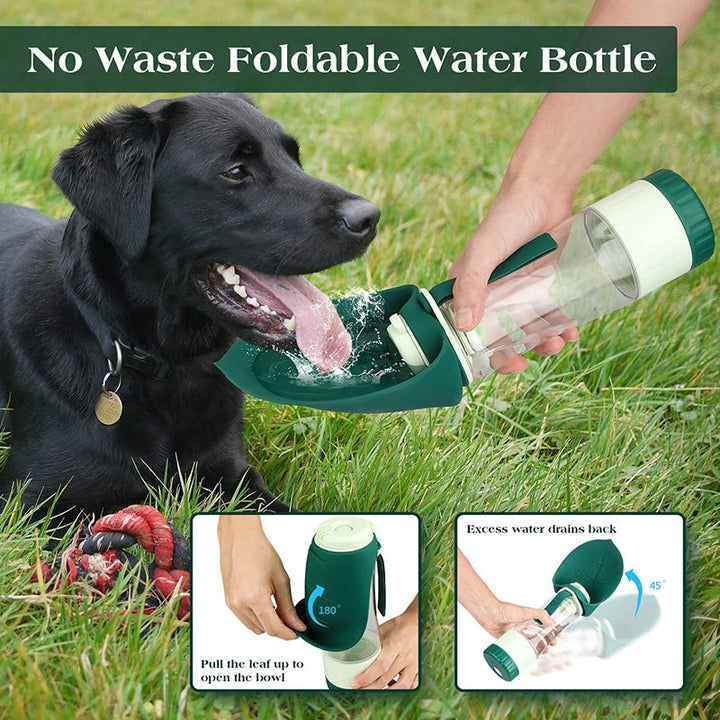 Portable Water & Food Bottle for Dogs with 2-in-1 Design