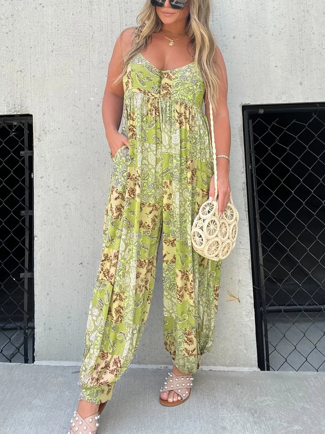Jamaica - Casual jumpsuit with patchwork print