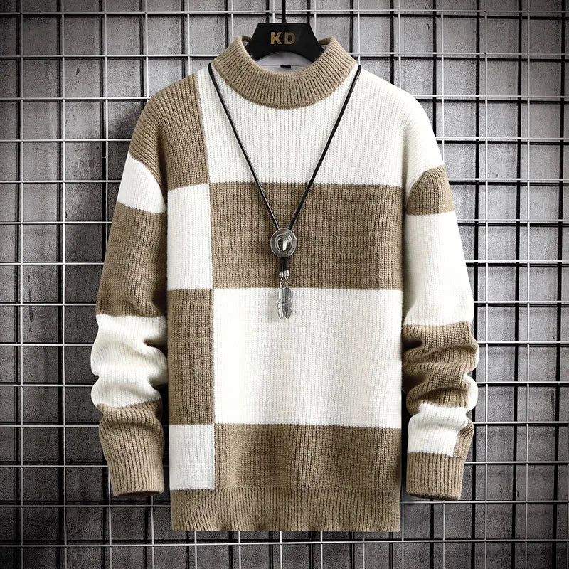 Oscar Color Patch Sweater - Fashionable Knitted Sweater
