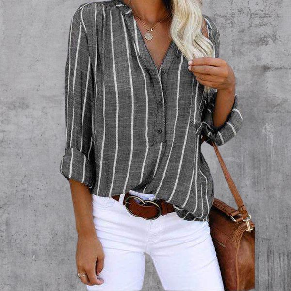 Renata | Striped Blouse - Stylish Women's Neck Design