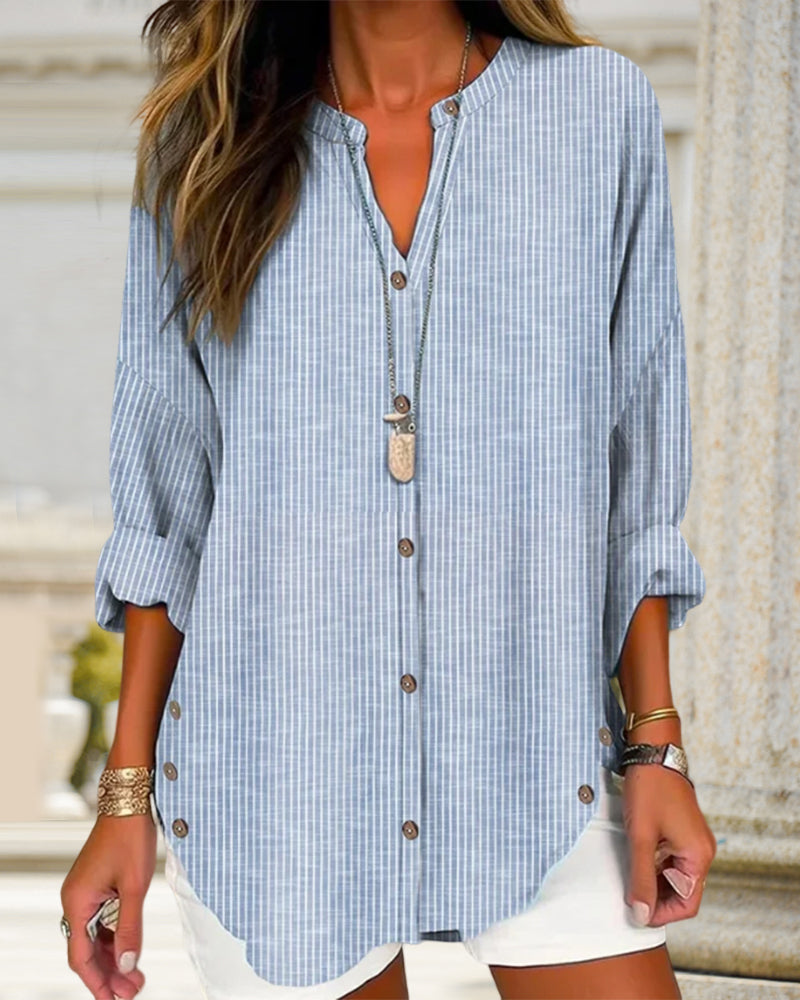 Felixia – V-neck top with stripes