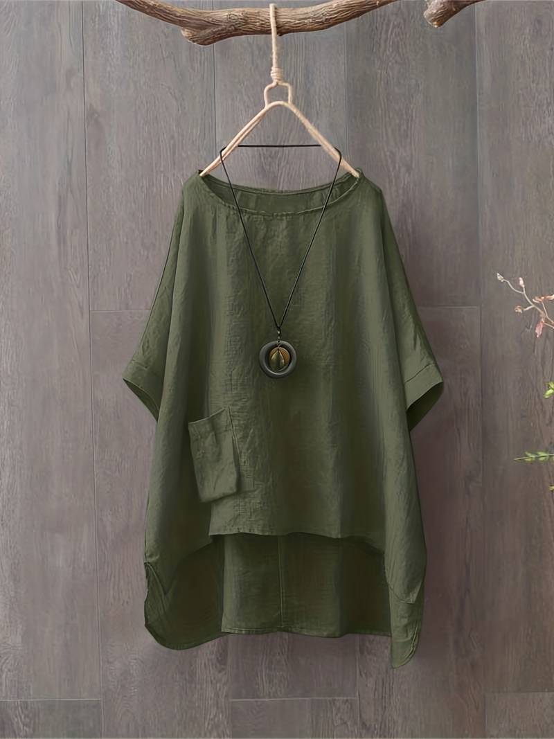 Ashley – casual blouse with round neckline for spring
