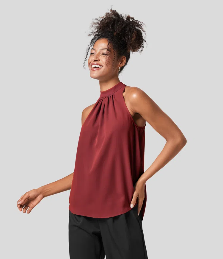 Gabriella | Women's halter - open back blouse