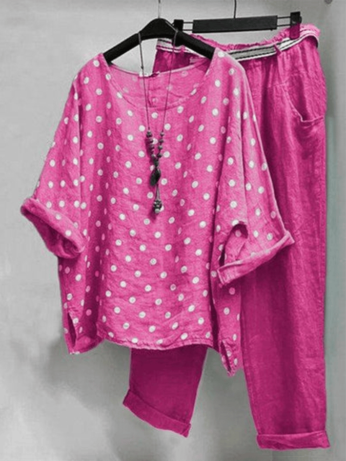 Thessa - Ladies fashion with polka dot print set