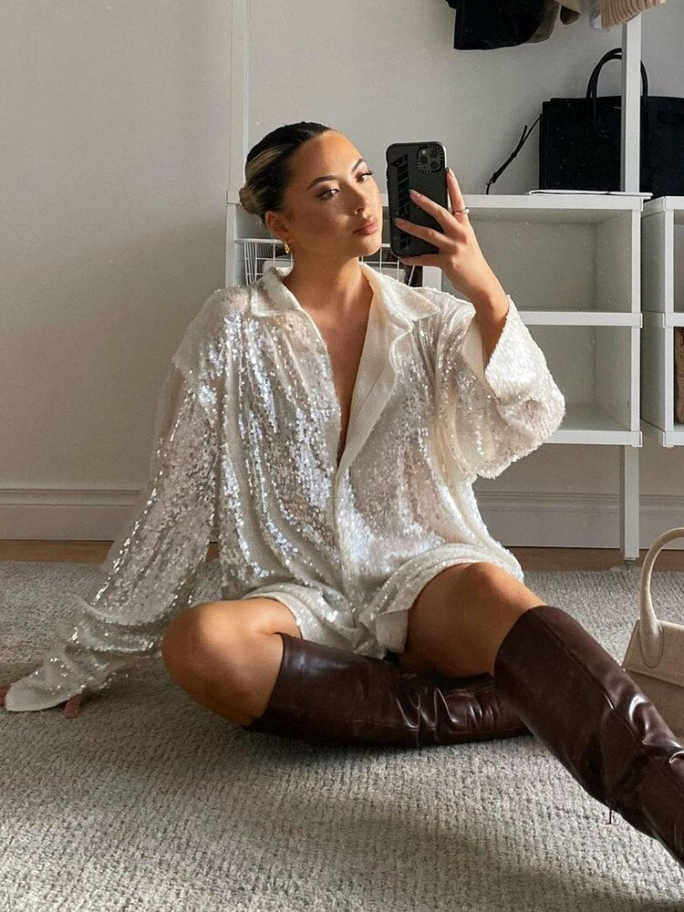 GlitteryDress | Summer 2025 Oversized Shirt for Women