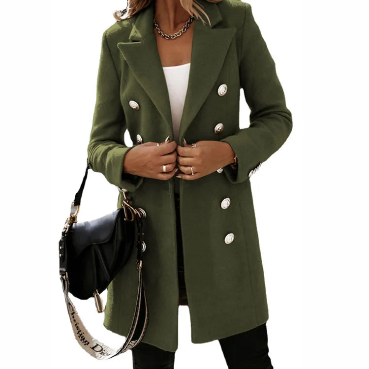 Elegant Long Wool Coat for Women