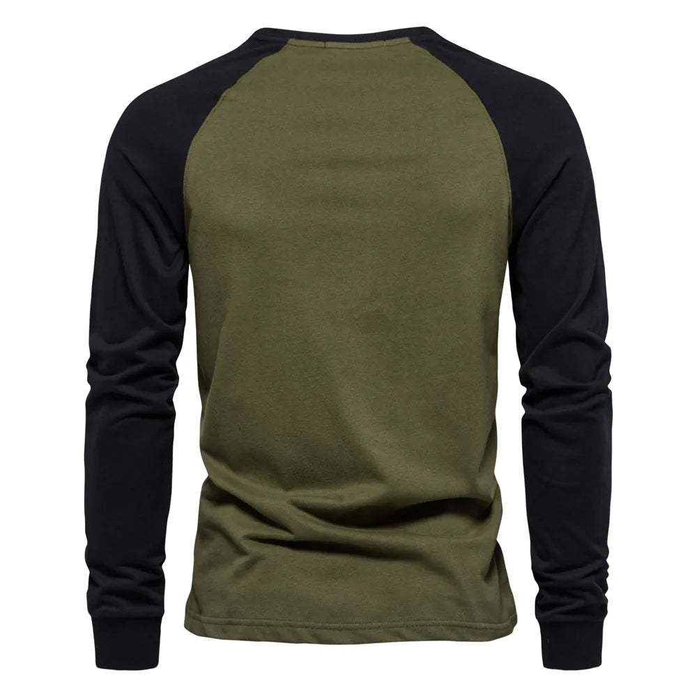Jelle Patchwork Shirt - With Round Neck & Long Sleeves