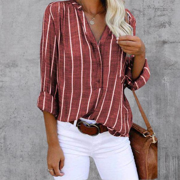 Renata | Striped Blouse - Stylish Women's Neck Design