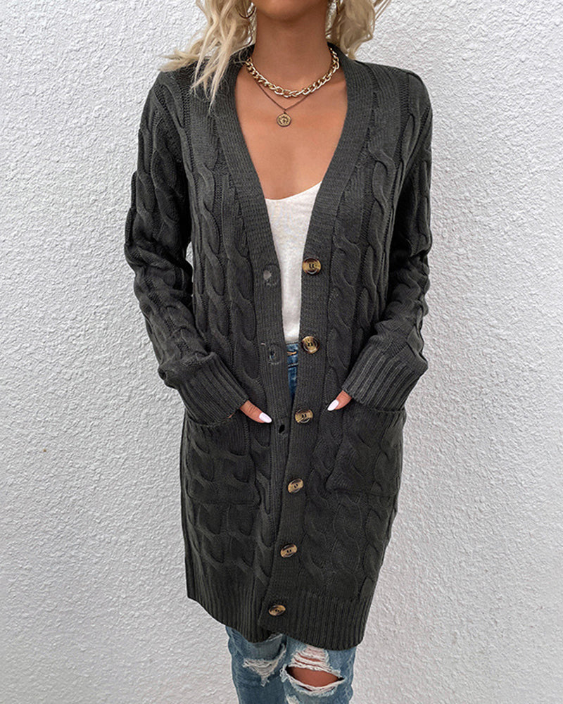 Anna - Long sleeve cardigan in a solid color
