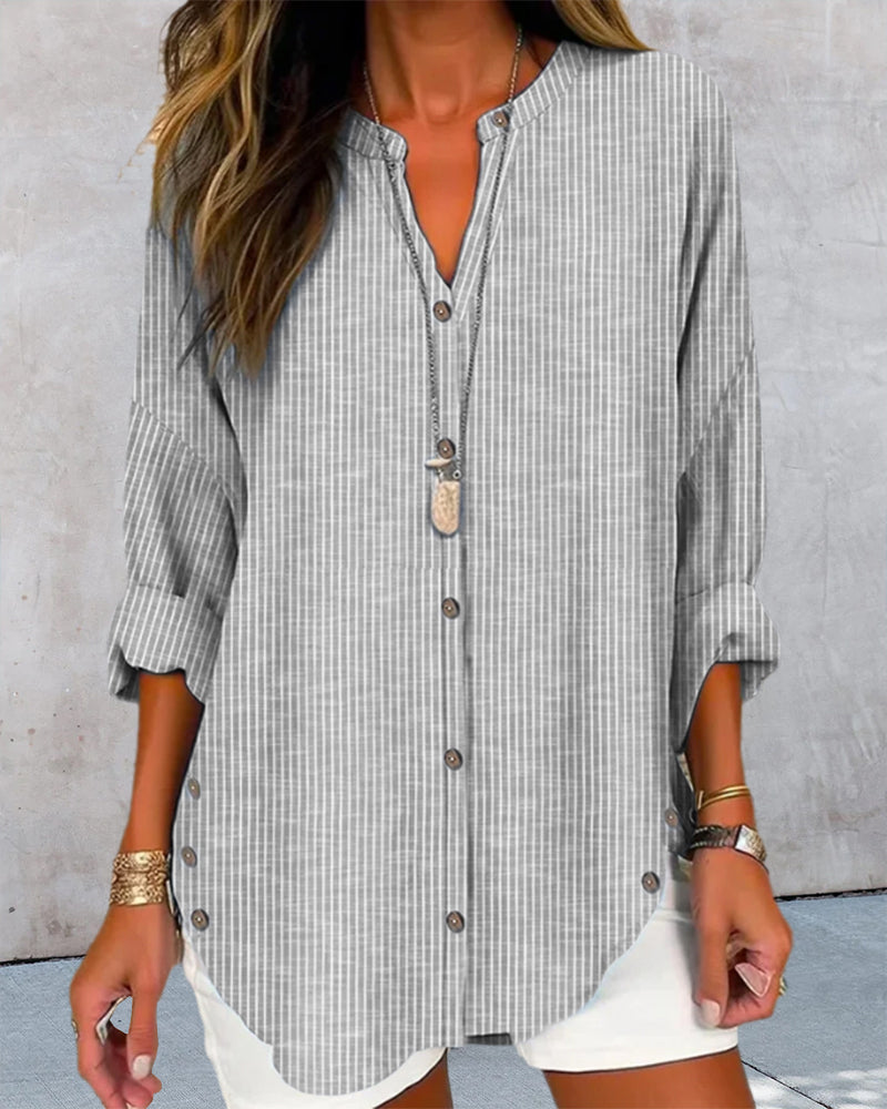 Felixia – V-neck top with stripes