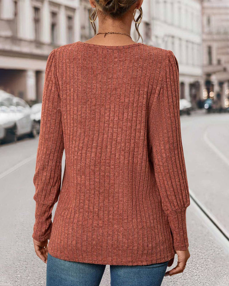Muriel - Ribbed Knitted Top