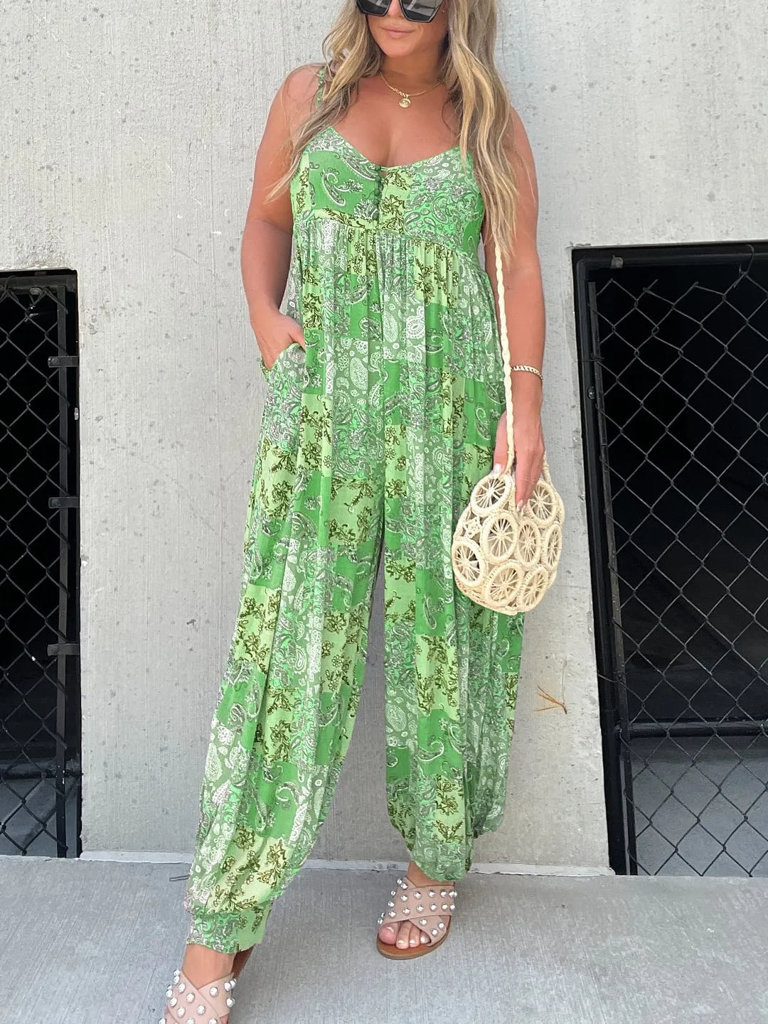 Jamaica - Casual jumpsuit with patchwork print