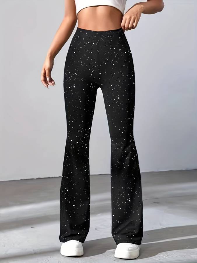 Flared Glitter Trousers – Glamorous Style & Comfortable Fit