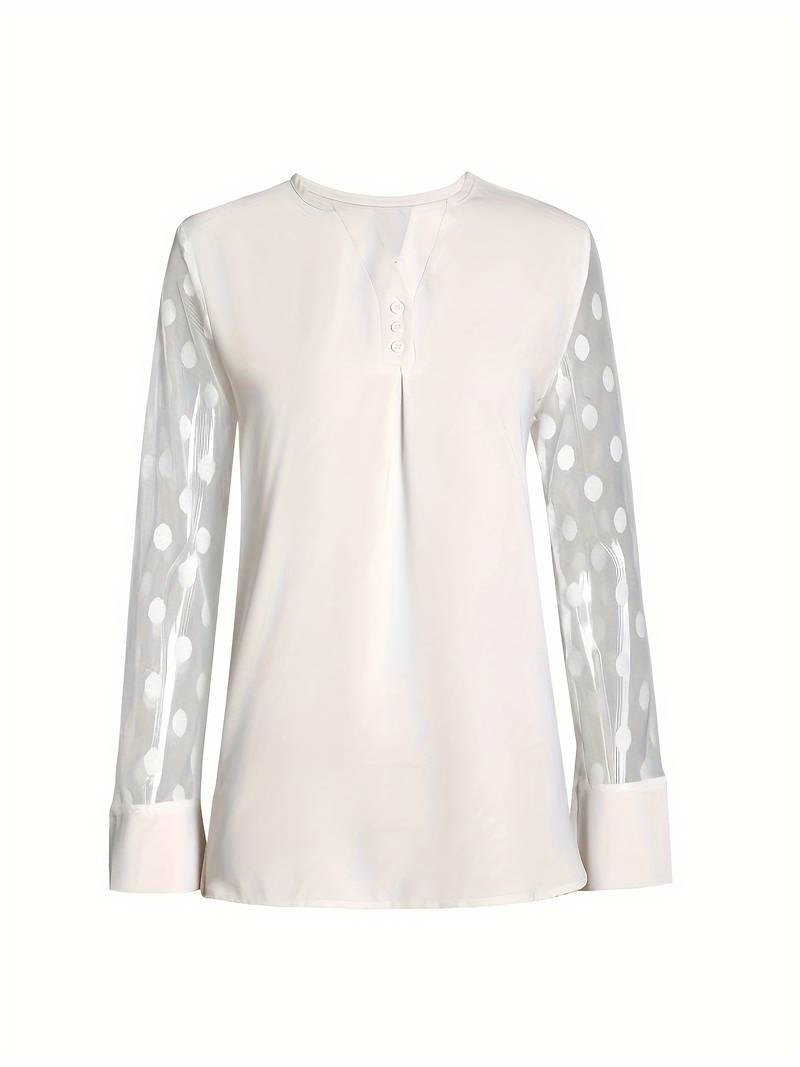 Samantha – Elegant long-sleeve top with pleated neckline
