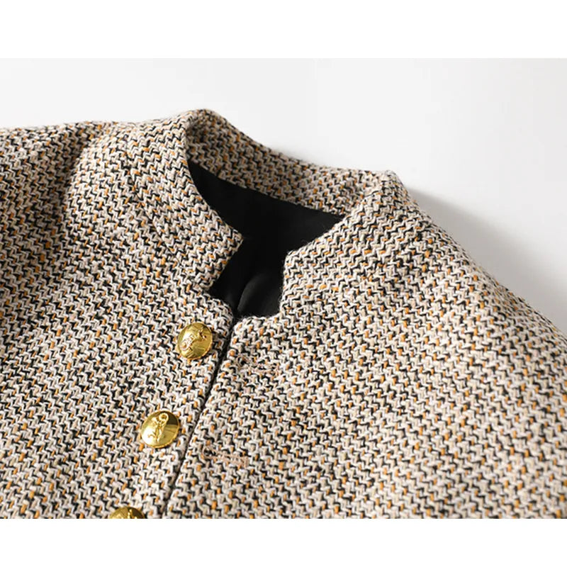 Khaki Knit Cardigan with Long Sleeves and Button Placket – Elara