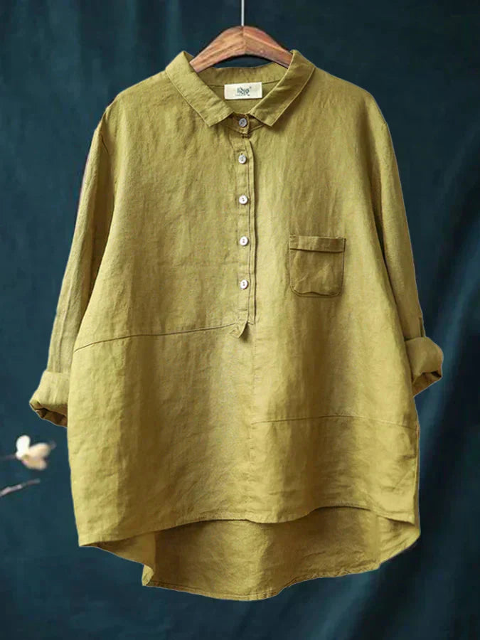 Helena | - Women's casual loose lapel long sleeve blouse