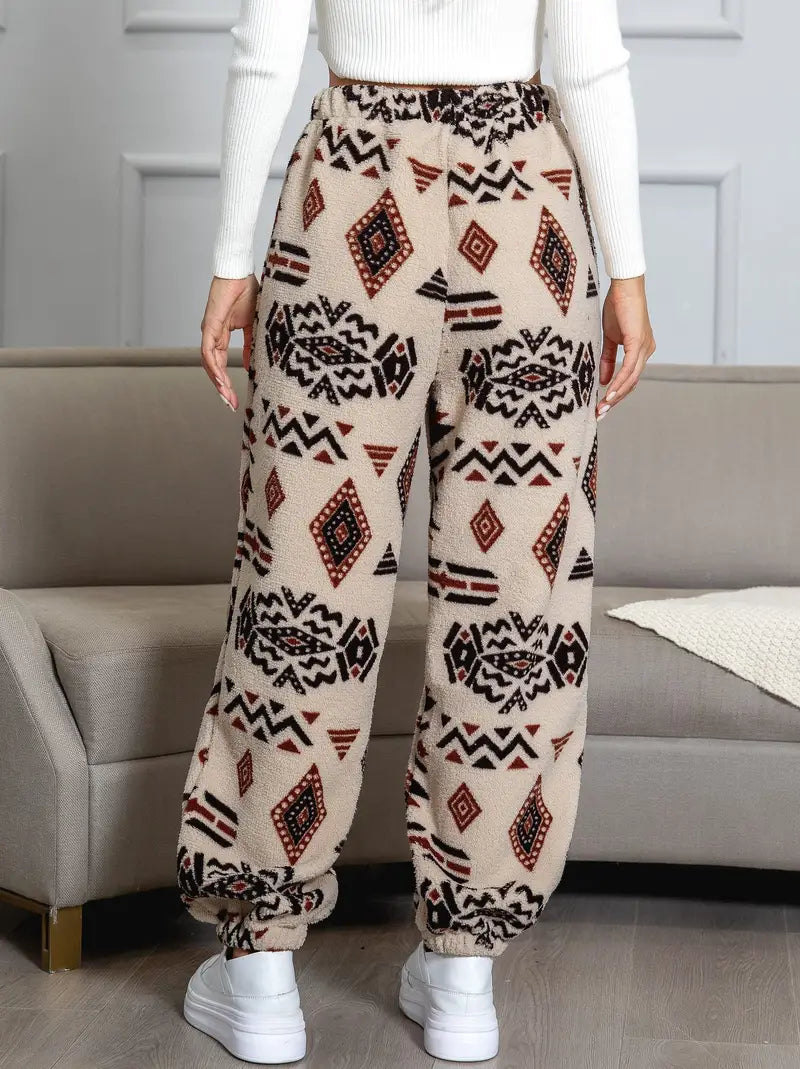 Marta - Joggers with Aztec pattern and sturdy bottom