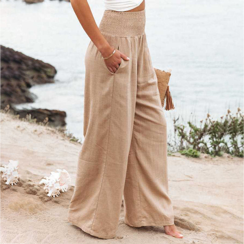 Callie - Oversized summer pants with elastic waist