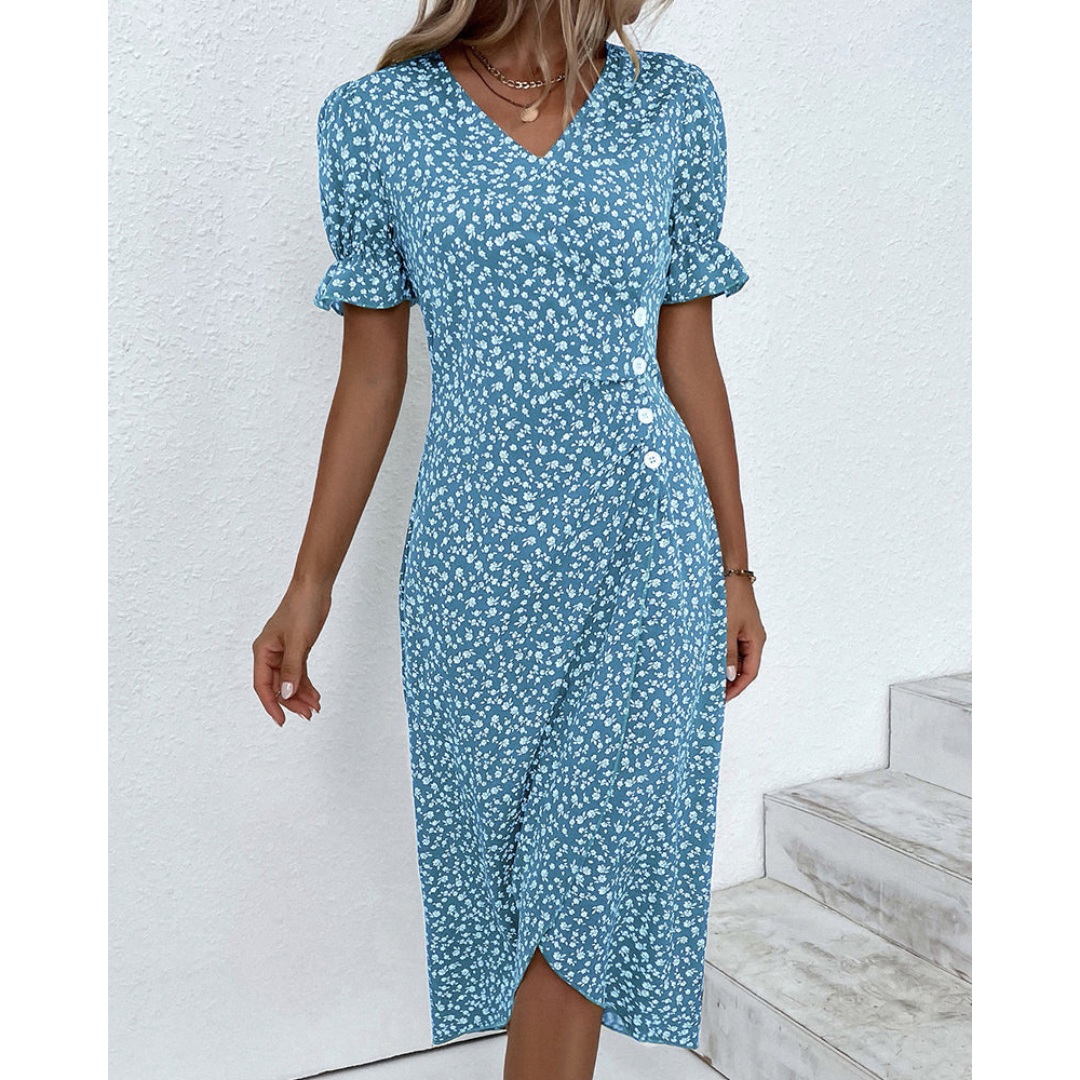 MIYAH | BUTTON WRAP DRESS