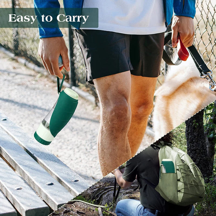 Portable Water & Food Bottle for Dogs with 2-in-1 Design