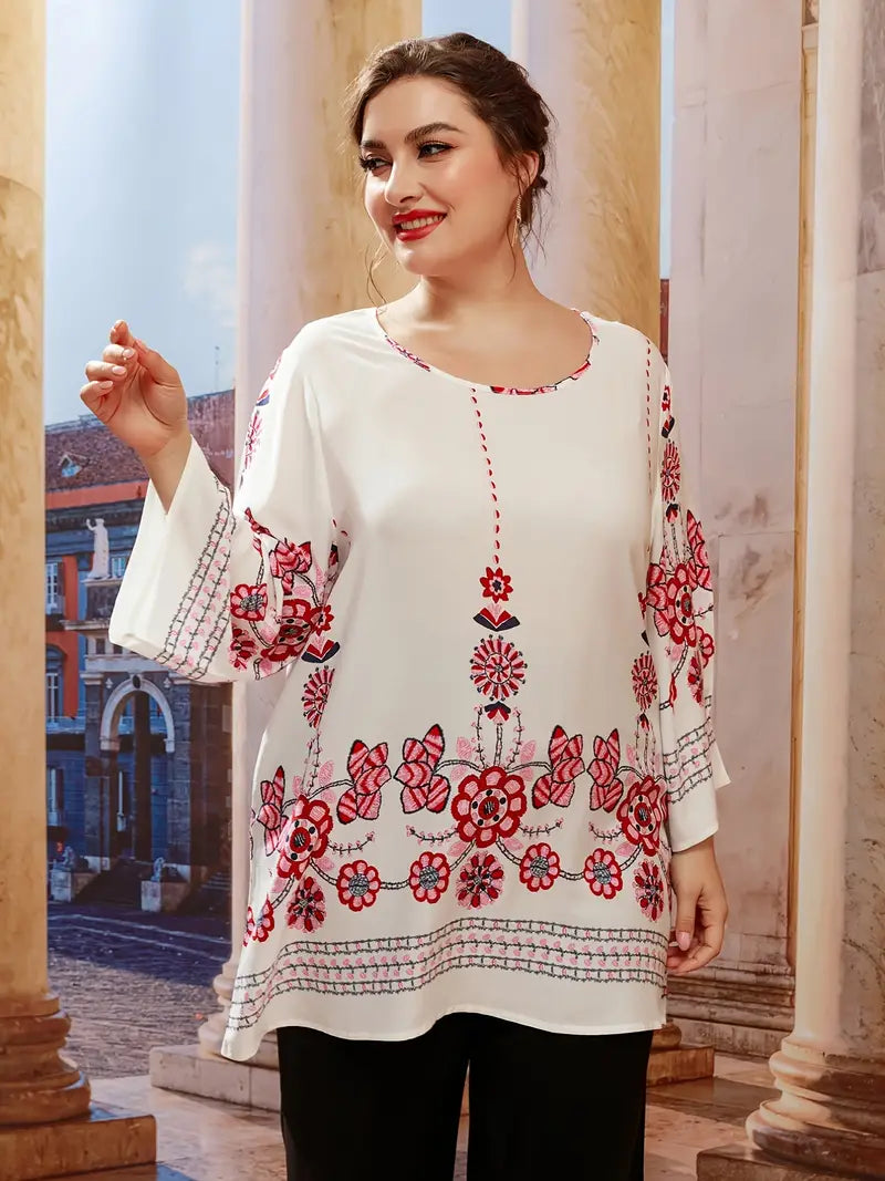 Patterned Plus Size Tunic Top for Summer 2025