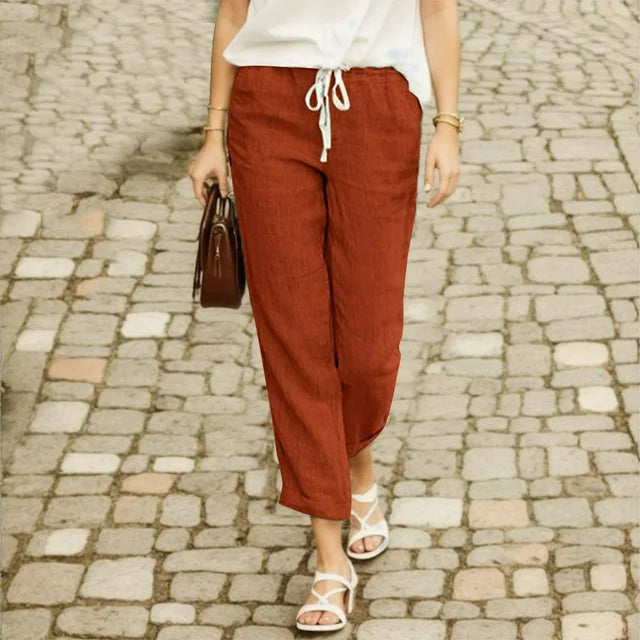 Ayleen - Cotton Drawstring Trousers