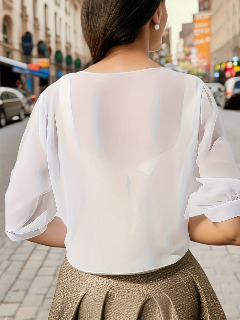 Olivia – blouse with open front for spring