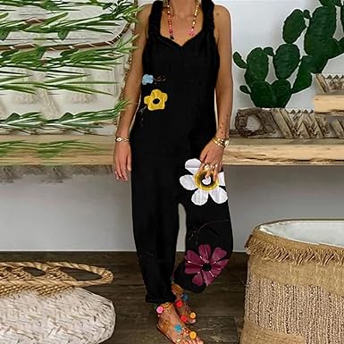 Carissa - Backless jumpsuit with floral print