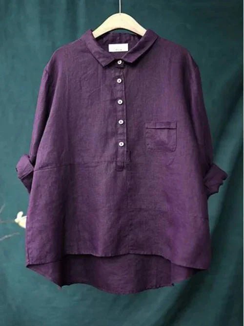 Helena | - Women's casual loose lapel long sleeve blouse