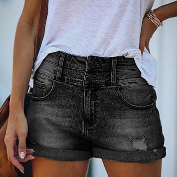 Clio - Ripped Denim Shorts