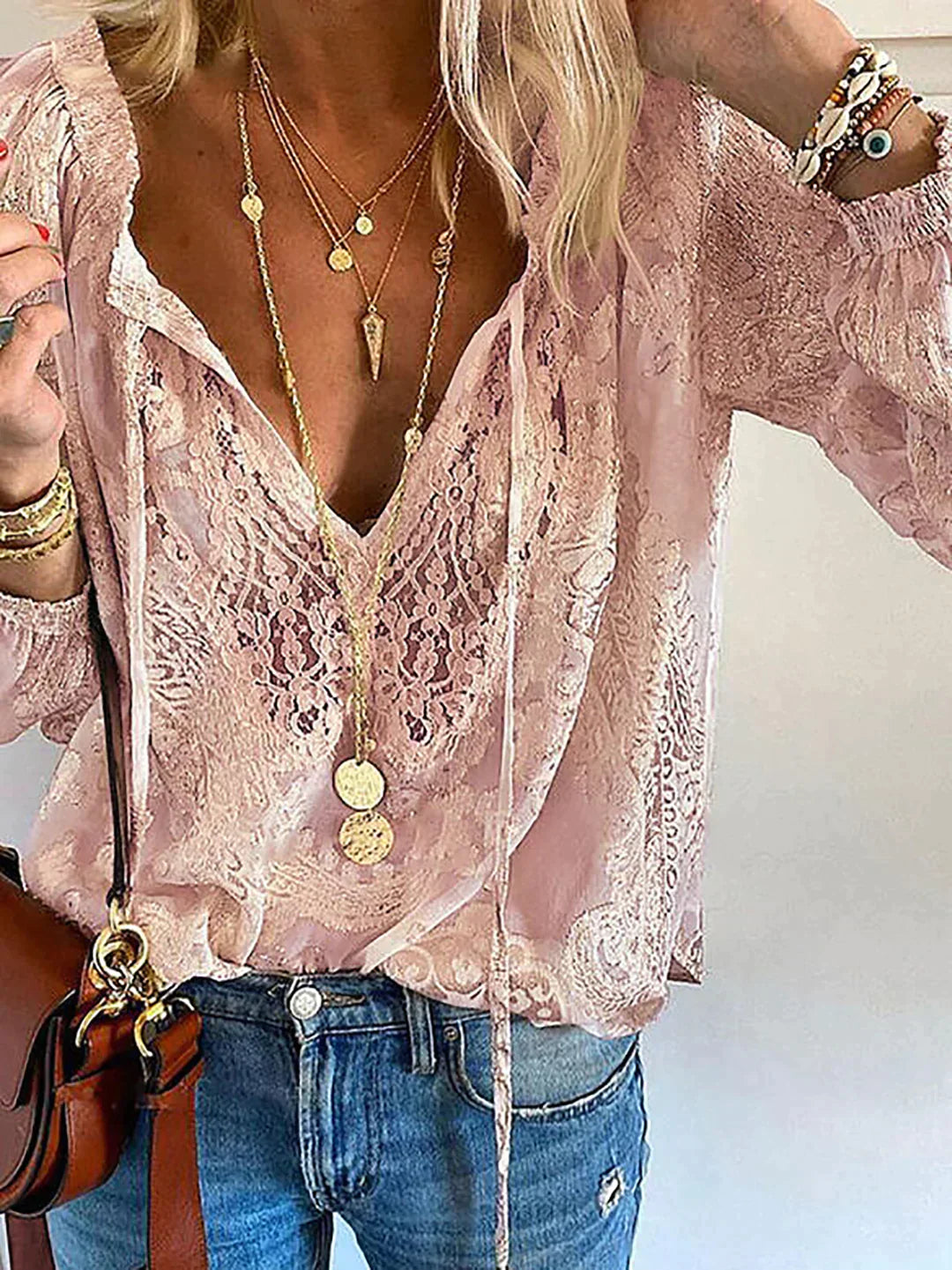 Women's Lace Blouse for Spring 2025 - Exclusive - Elodie