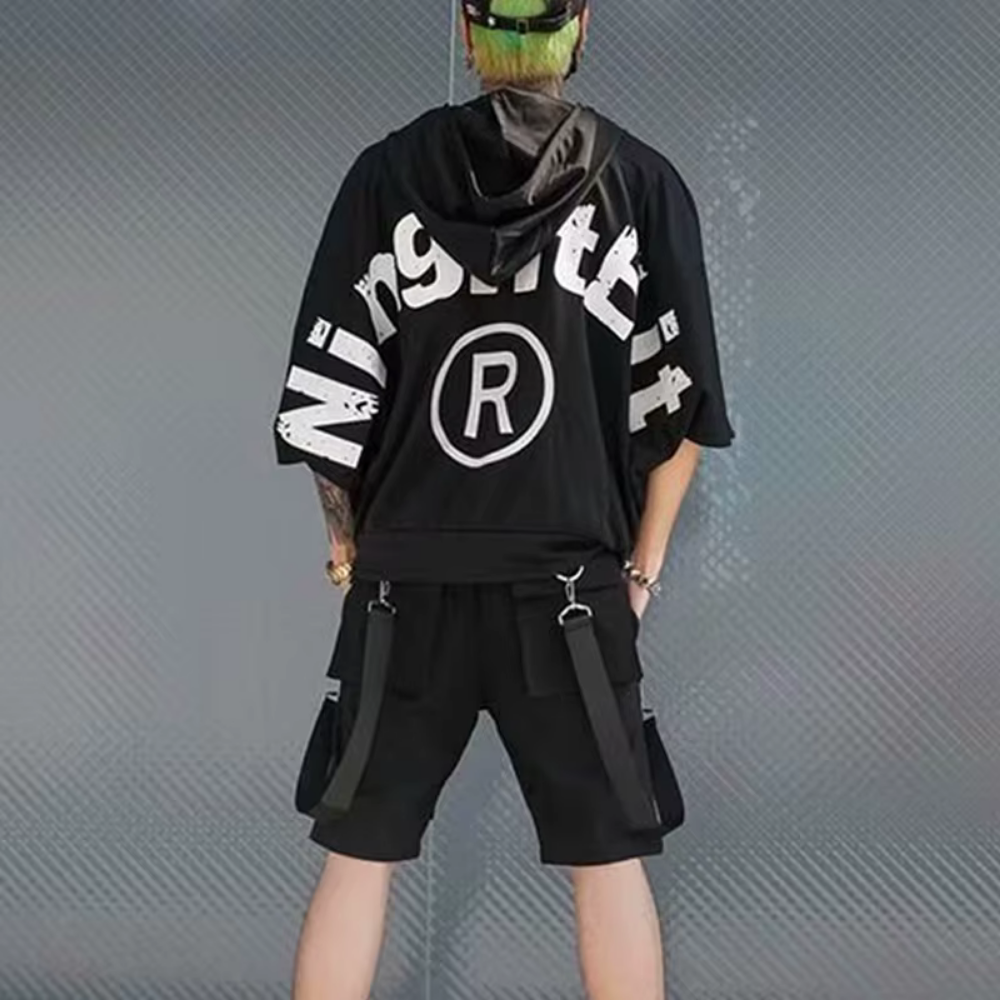 Ethord - Black Cargo Shorts with Practical Details