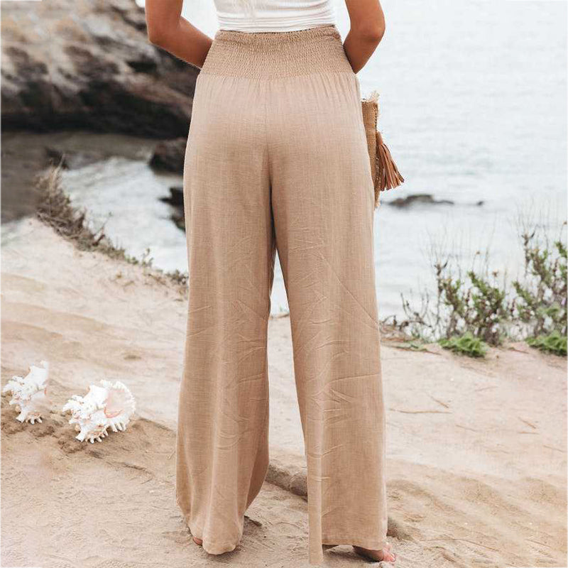 Callie - Oversized summer pants with elastic waist