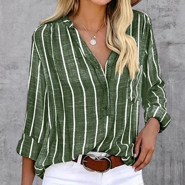 Renata | Striped Blouse - Stylish Women's Neck Design