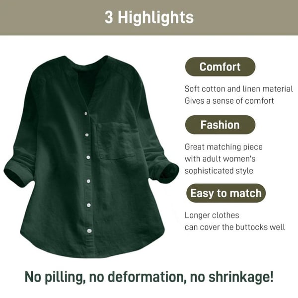 Casual loose linen-cotton shirt