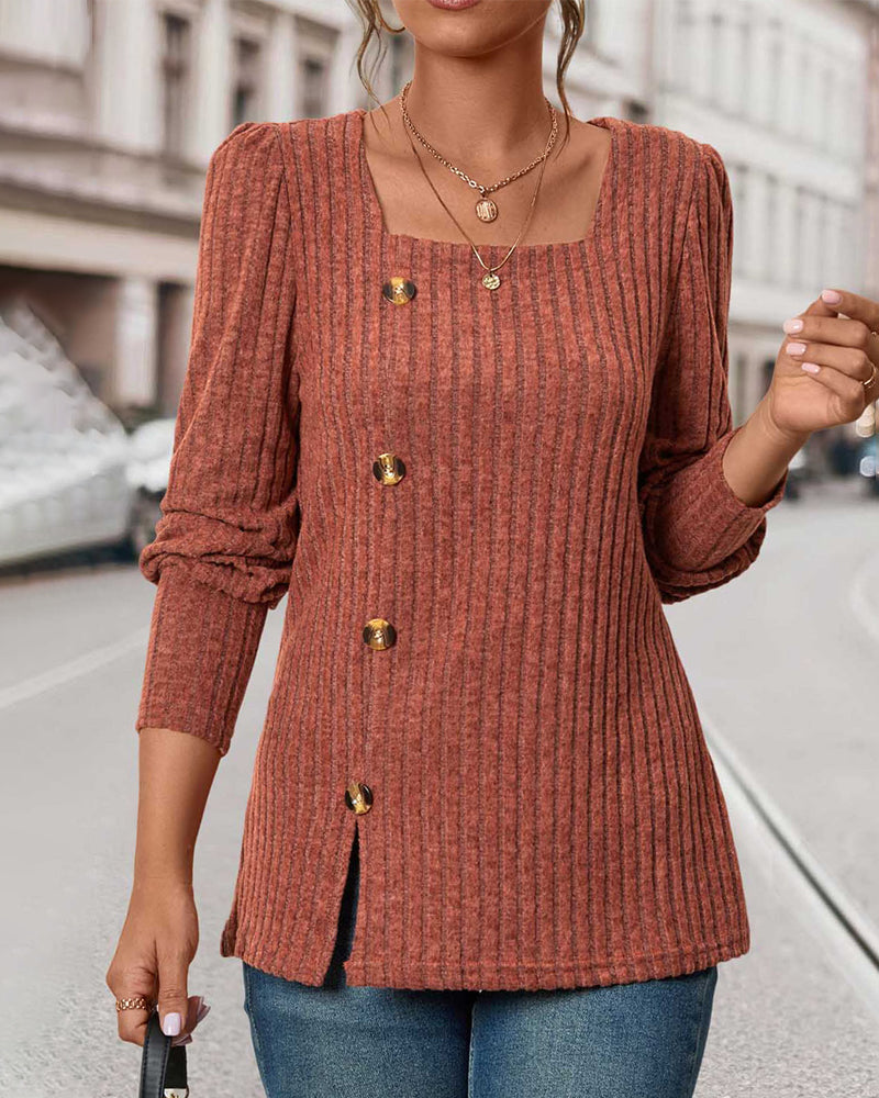 Muriel - Ribbed Knitted Top