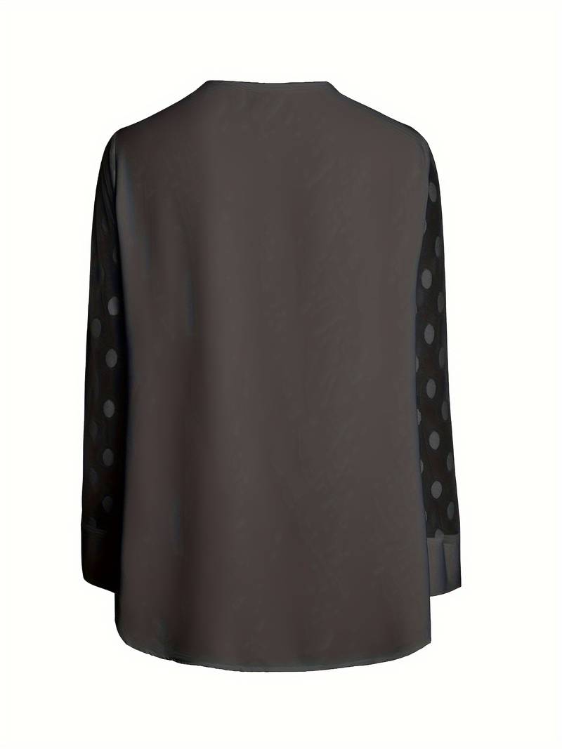 Samantha – Elegant long-sleeve top with pleated neckline